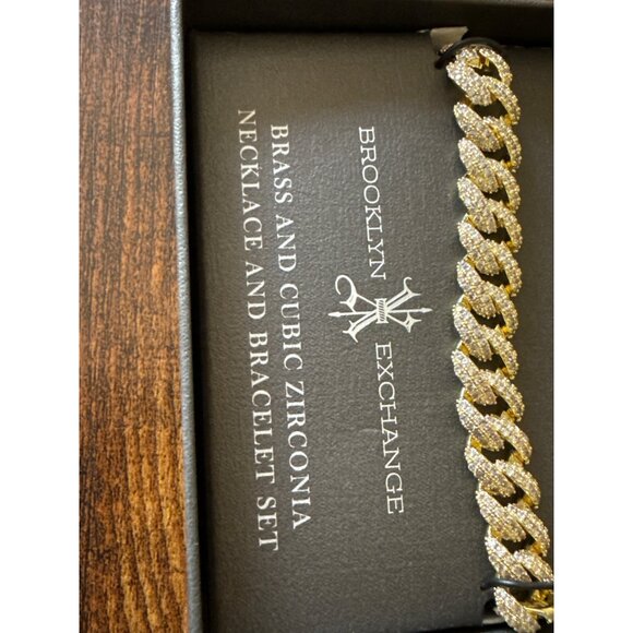 Brooklyn Exchange Brass & Cubic Zirconia Necklace & Bracelet Set - Picture 5 of 13
